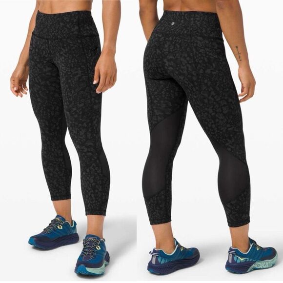 Lululemon Pace Rival High-Rise Crop 22" Leggings Black Multi Size 4 Running - Picture 1 of 11
